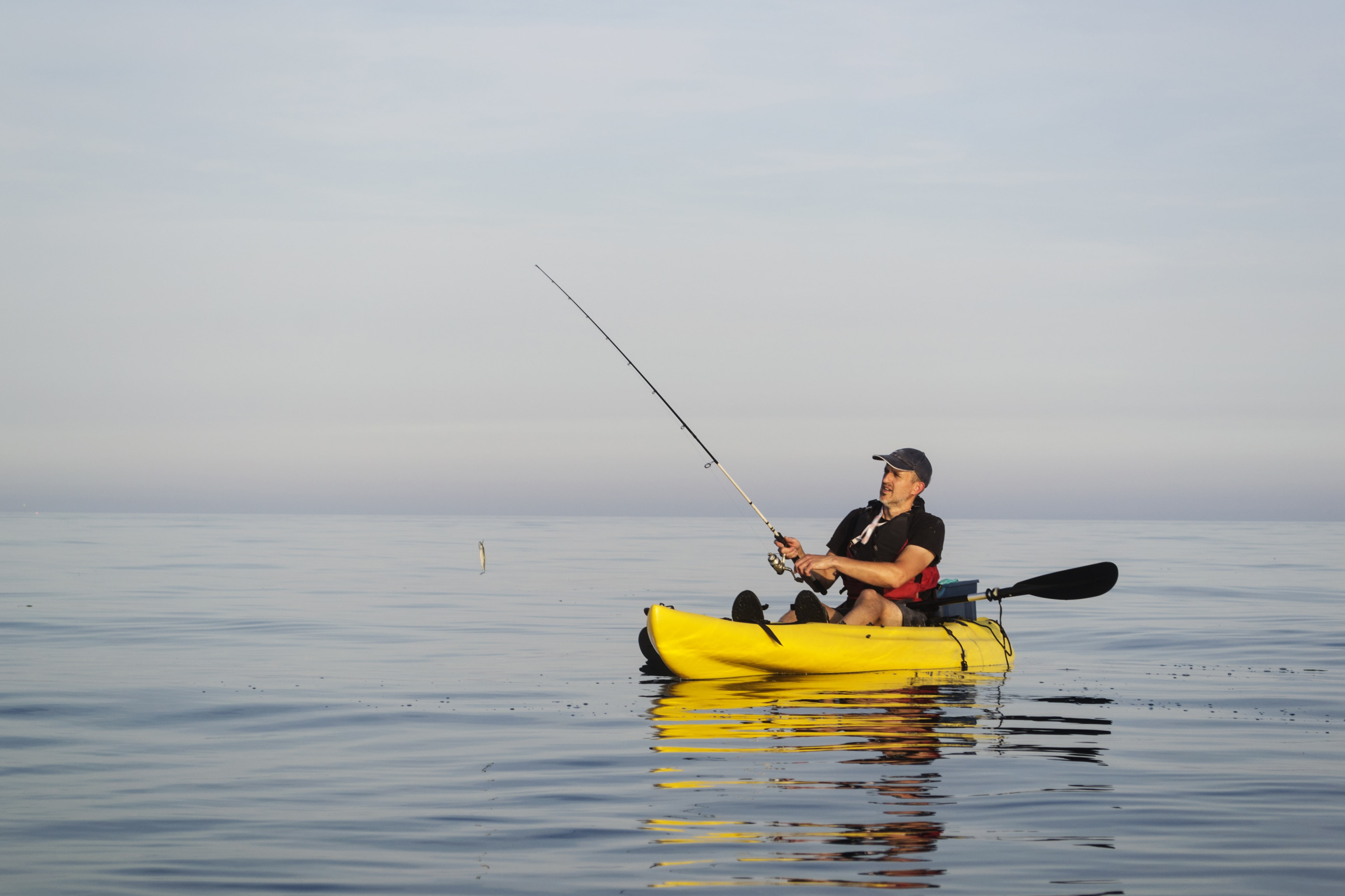 kayaking and fishing