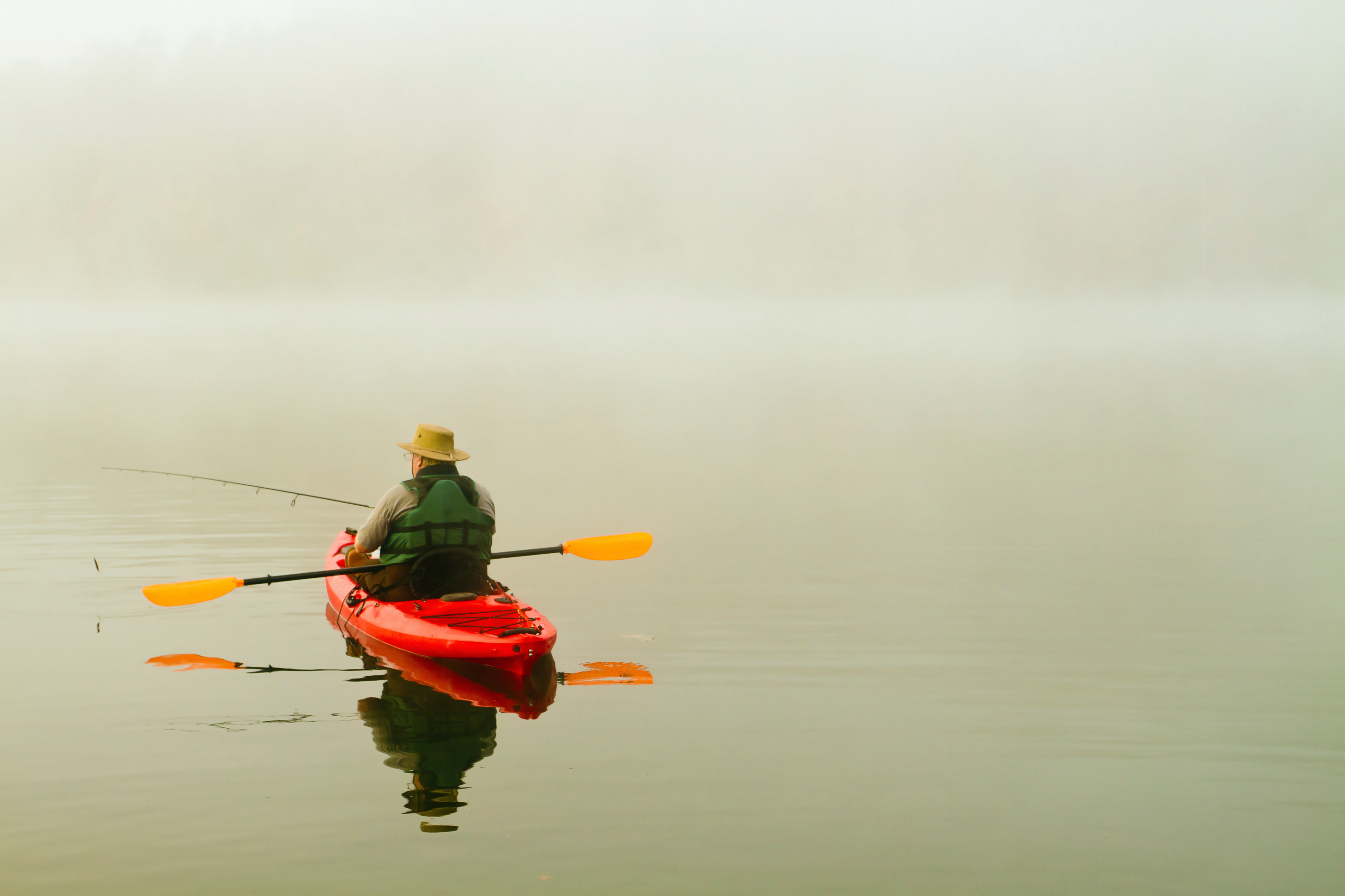 kayaking and fishing